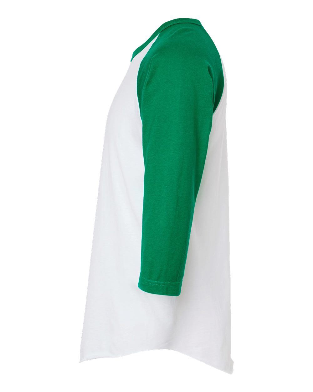 Unisex Fine Jersey Raglan T-Shirt - DirectSide - B30359182 - White/ Kelly