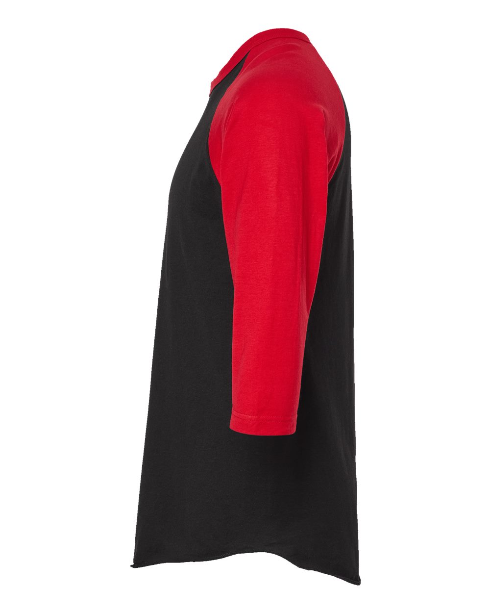 Unisex Fine Jersey Raglan T-Shirt - DirectSide - B30359702 - Black/ Red