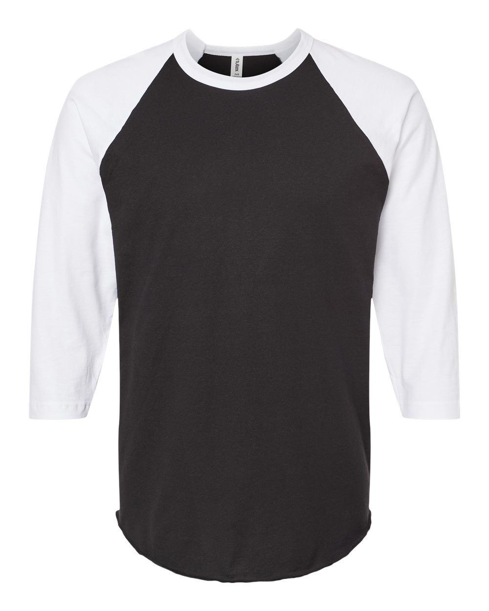 Unisex Fine Jersey Raglan T-Shirt - Front - B30359002 - Black/ White