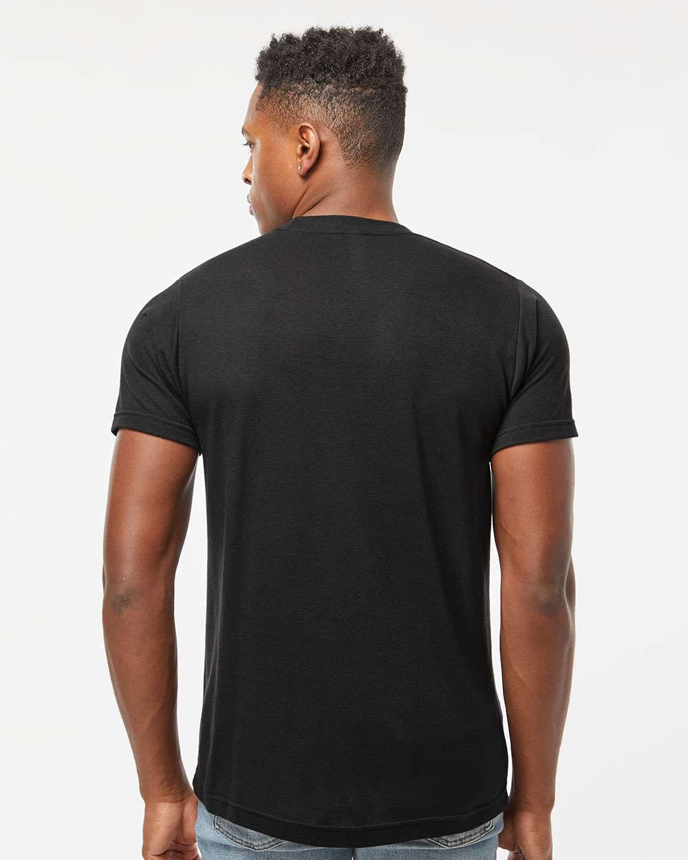Men's Tri-Blend T-Shirt - OnModelBack - B30659502 - Solid Black Tri Blend