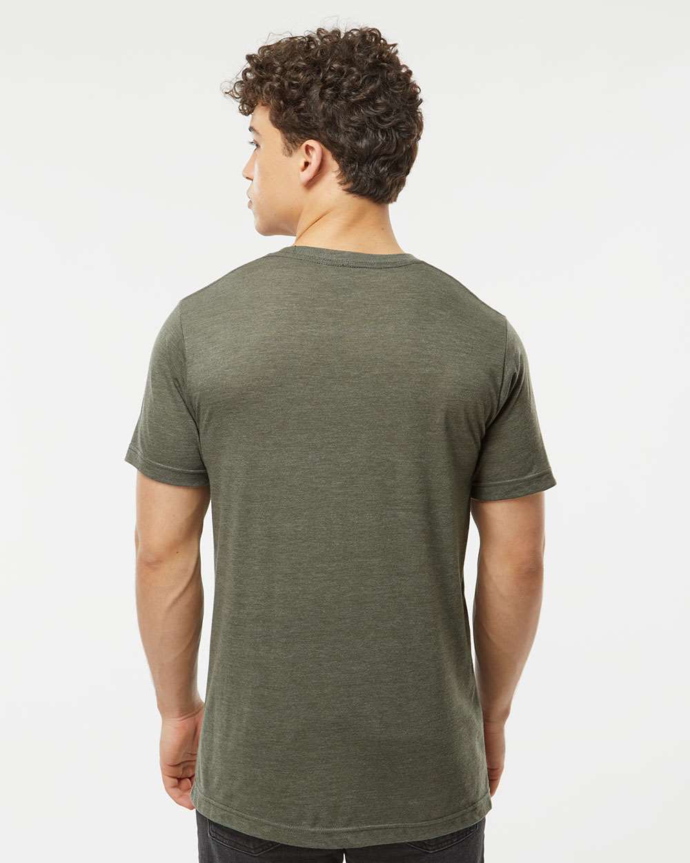 Men's Tri-Blend T-Shirt - OnModelBack - B30659542 - Military Tri Blend