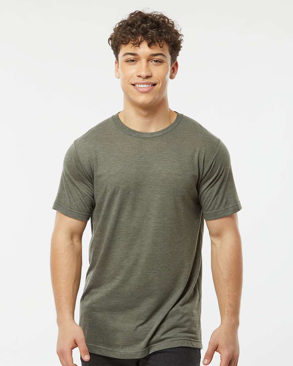Men's Tri-Blend T-Shirt - OnModelFront - B30659542 - Military Tri Blend