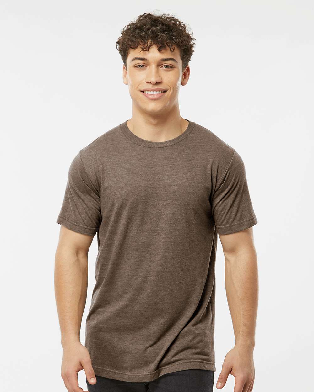 Men's Tri-Blend T-Shirt - OnModelFront - B30659552 - Mocha Tri Blend