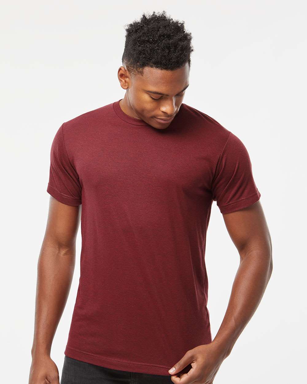 Men's Tri-Blend T-Shirt - OnModelFront - B30659702 - Cardinal Tri Blend
