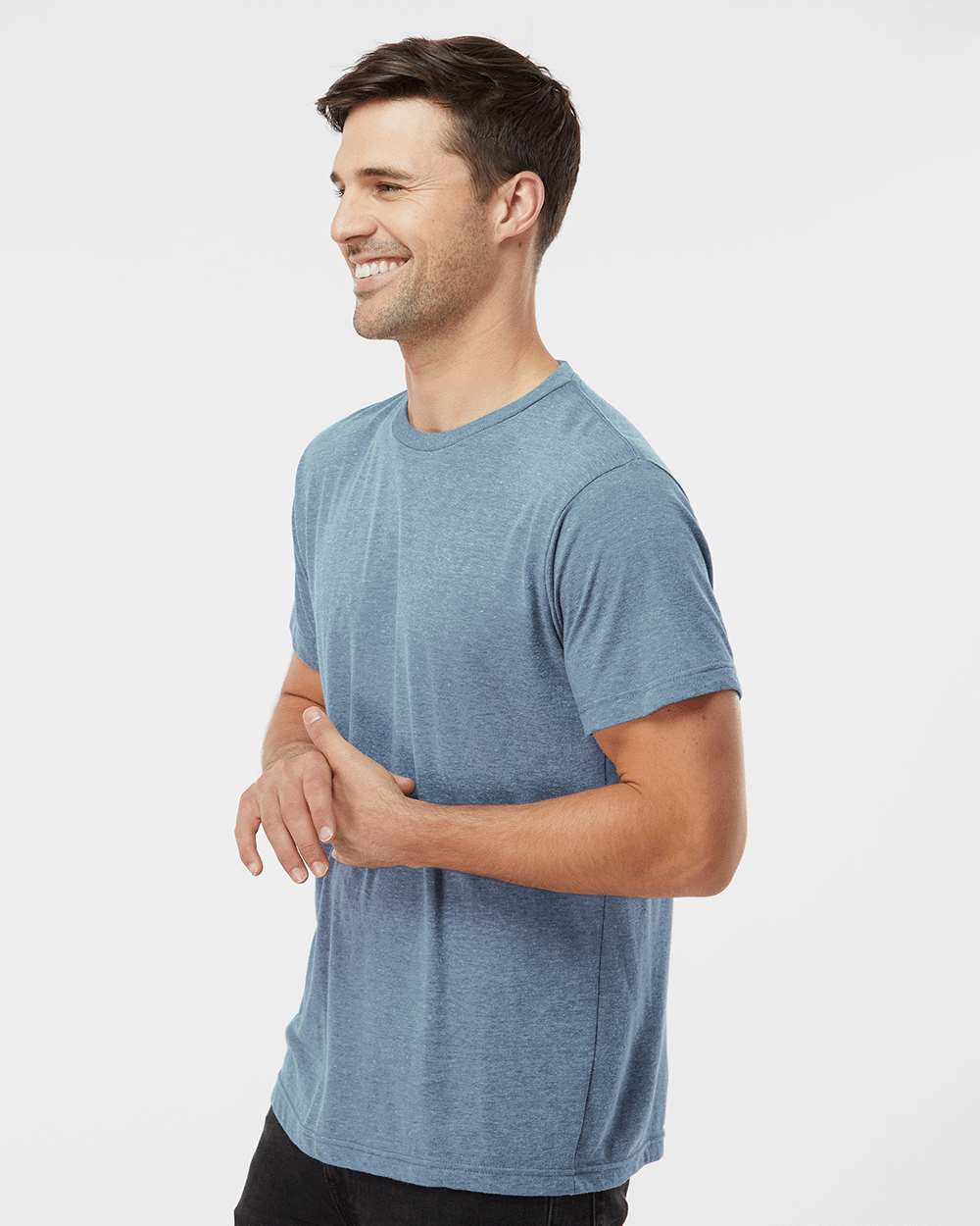 Men's Tri-Blend T-Shirt - OnModelSide - B30659102 - Denim Tri Blend