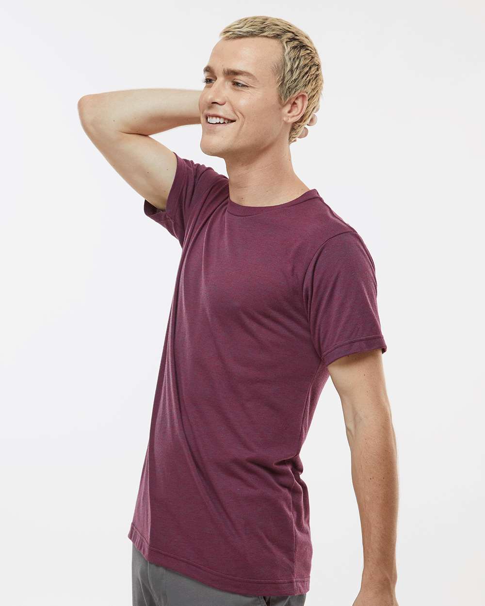 Men's Tri-Blend T-Shirt - OnModelSide - B30659532 - Berry Tri Blend