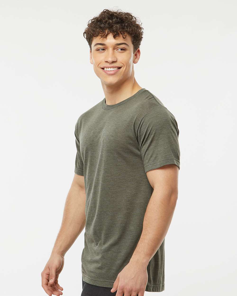 Men's Tri-Blend T-Shirt - OnModelSide - B30659542 - Military Tri Blend