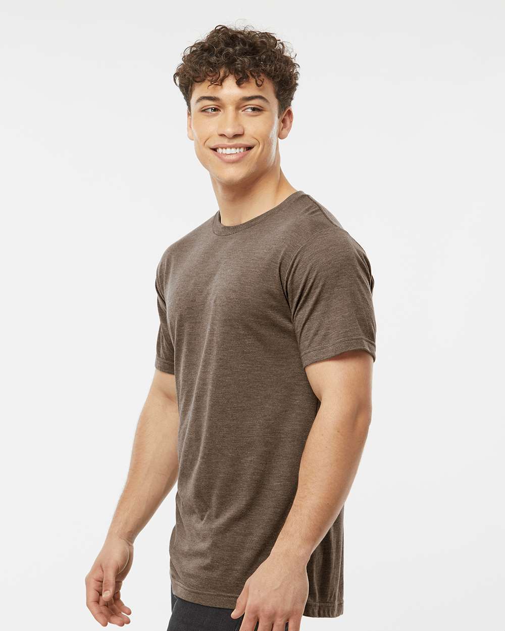 Men's Tri-Blend T-Shirt - OnModelSide - B30659552 - Mocha Tri Blend