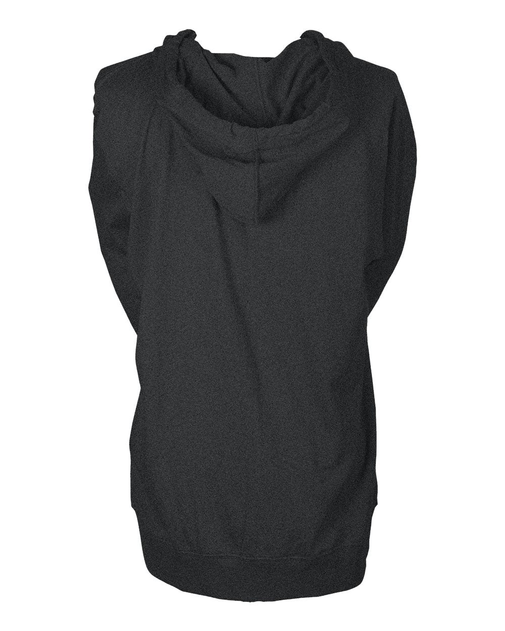 Unisex Beach Full-Zip Hooded Long Sleeve T-Shirt - Back - B30759592 - Heather Charcoal