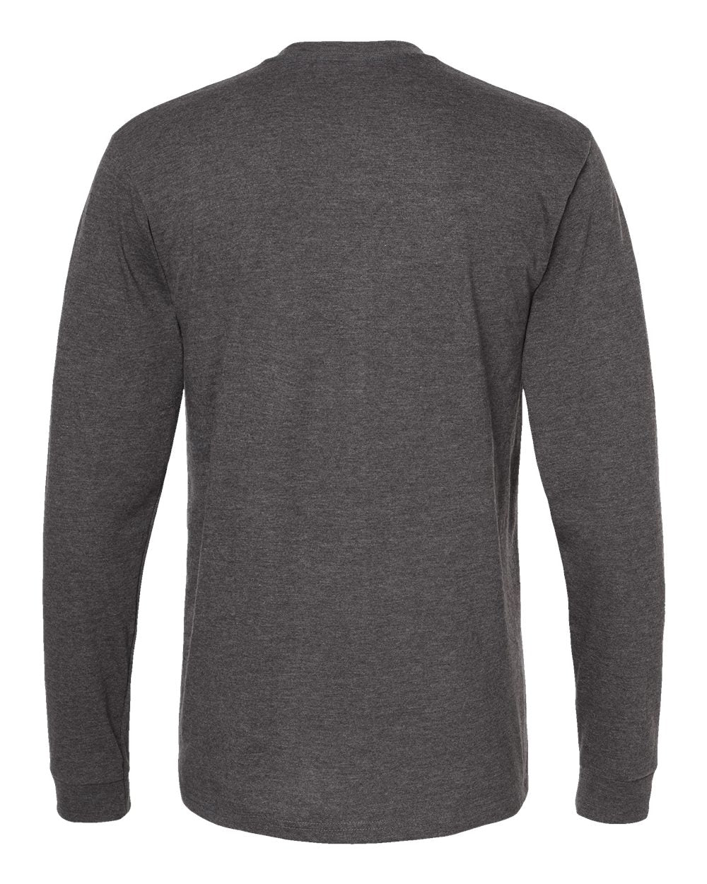 Unisex Heavyweight Jersey Long Sleeve T-Shirt - Back - B31059093 - Heather Charcoal