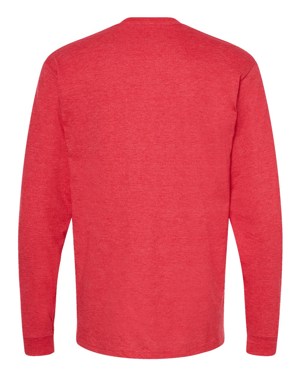 Unisex Heavyweight Jersey Long Sleeve T-Shirt - Back - B31059113 - Heather Red