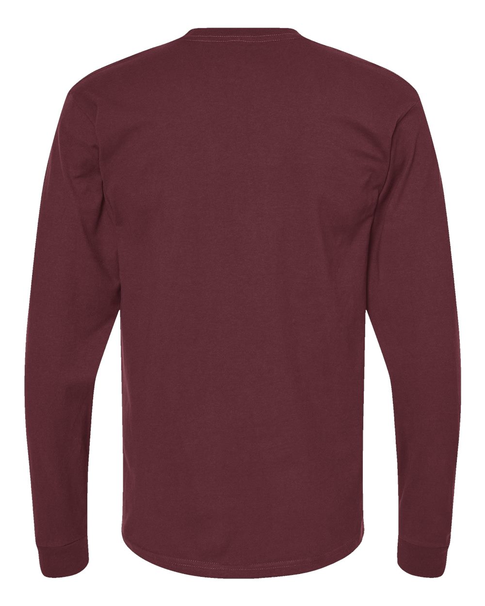 Unisex Heavyweight Jersey Long Sleeve T-Shirt - Back - B31059703 - Burgundy