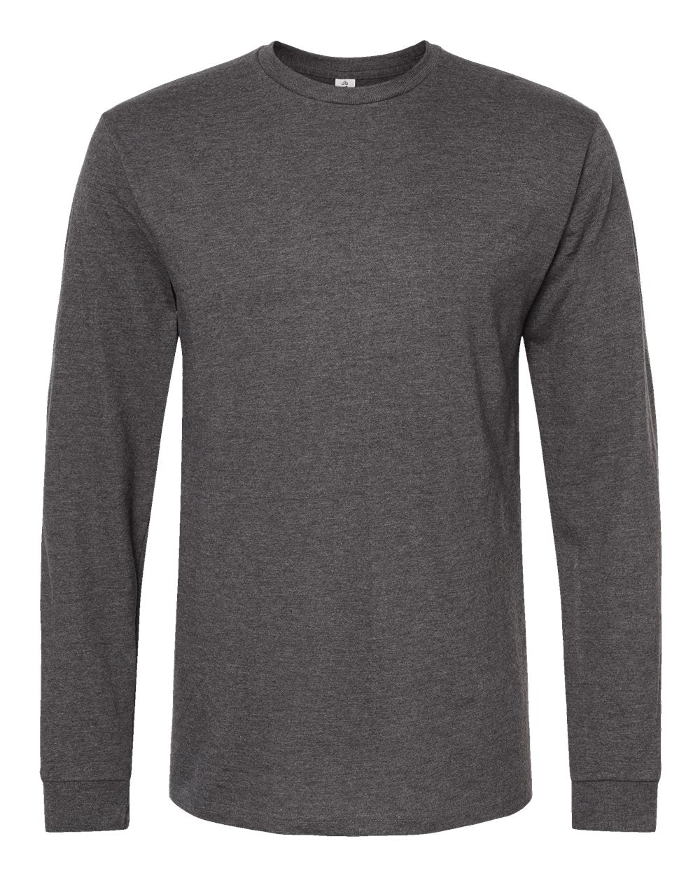 Unisex Heavyweight Jersey Long Sleeve T-Shirt - Front - B31059093 - Heather Charcoal