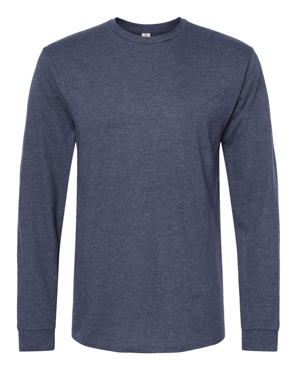 Unisex Heavyweight Jersey Long Sleeve T-Shirt - Front - B31059253 - Heather Denim