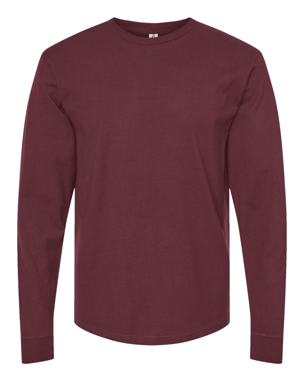 Unisex Heavyweight Jersey Long Sleeve T-Shirt - Front - B31059703 - Burgundy