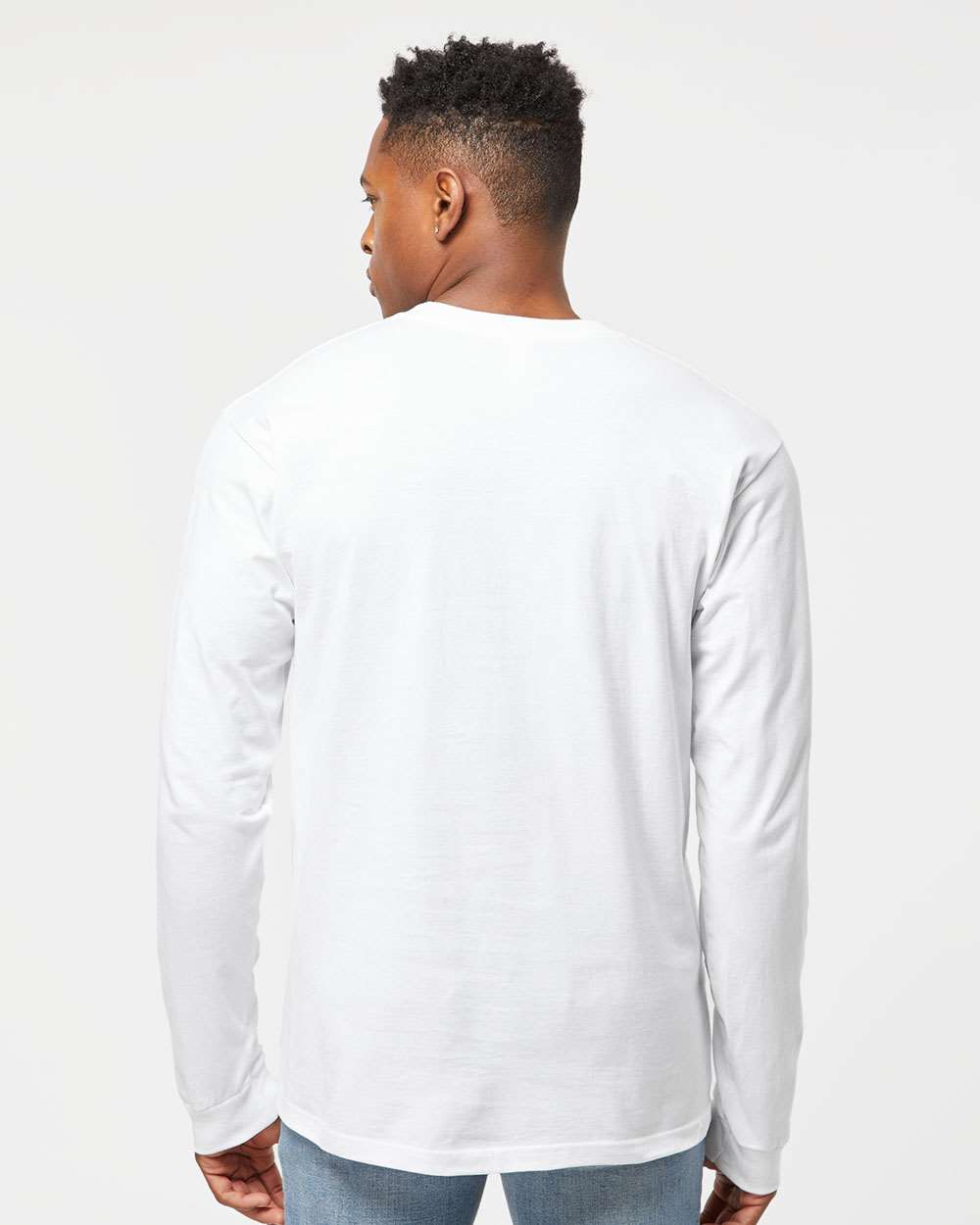 Unisex Heavyweight Jersey Long Sleeve T-Shirt - OnModelBack - B31059003 - White