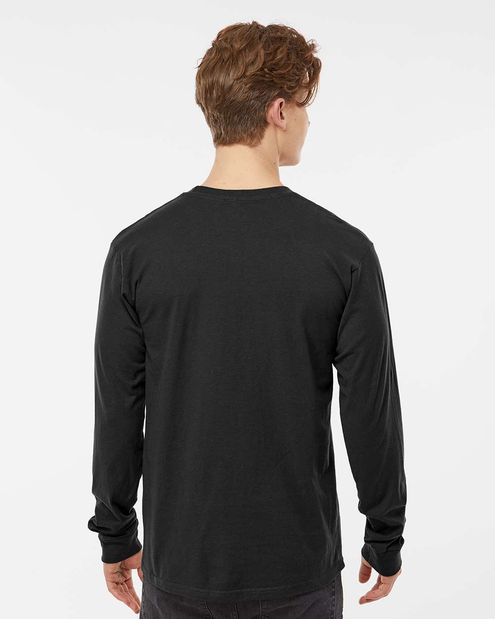 Unisex Heavyweight Jersey Long Sleeve T-Shirt - OnModelBack - B31059503 - Black