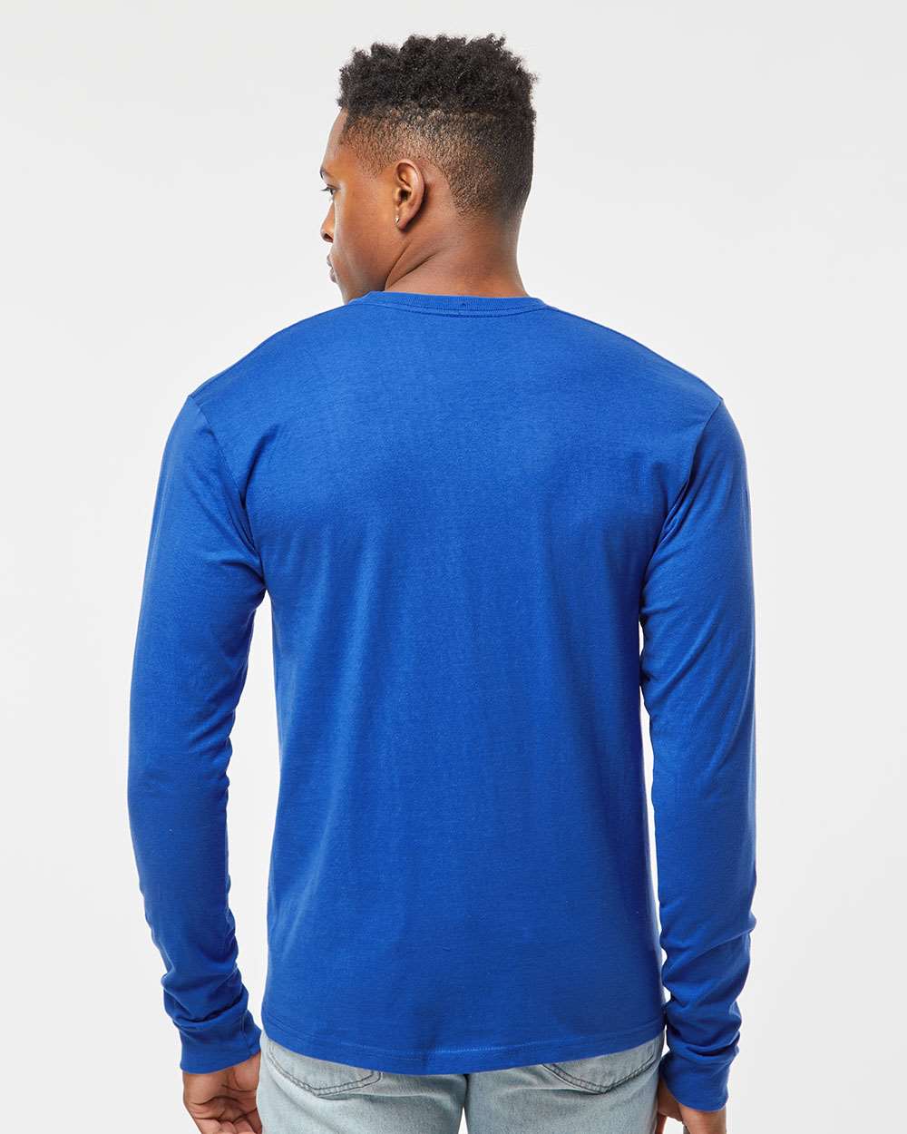 Unisex Heavyweight Jersey Long Sleeve T-Shirt - OnModelBack - B31059753 - Royal