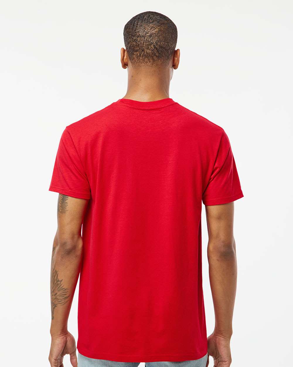 Unisex Heavyweight Jersey Pocket T-Shirt - OnModelBack - B31159703 - Red