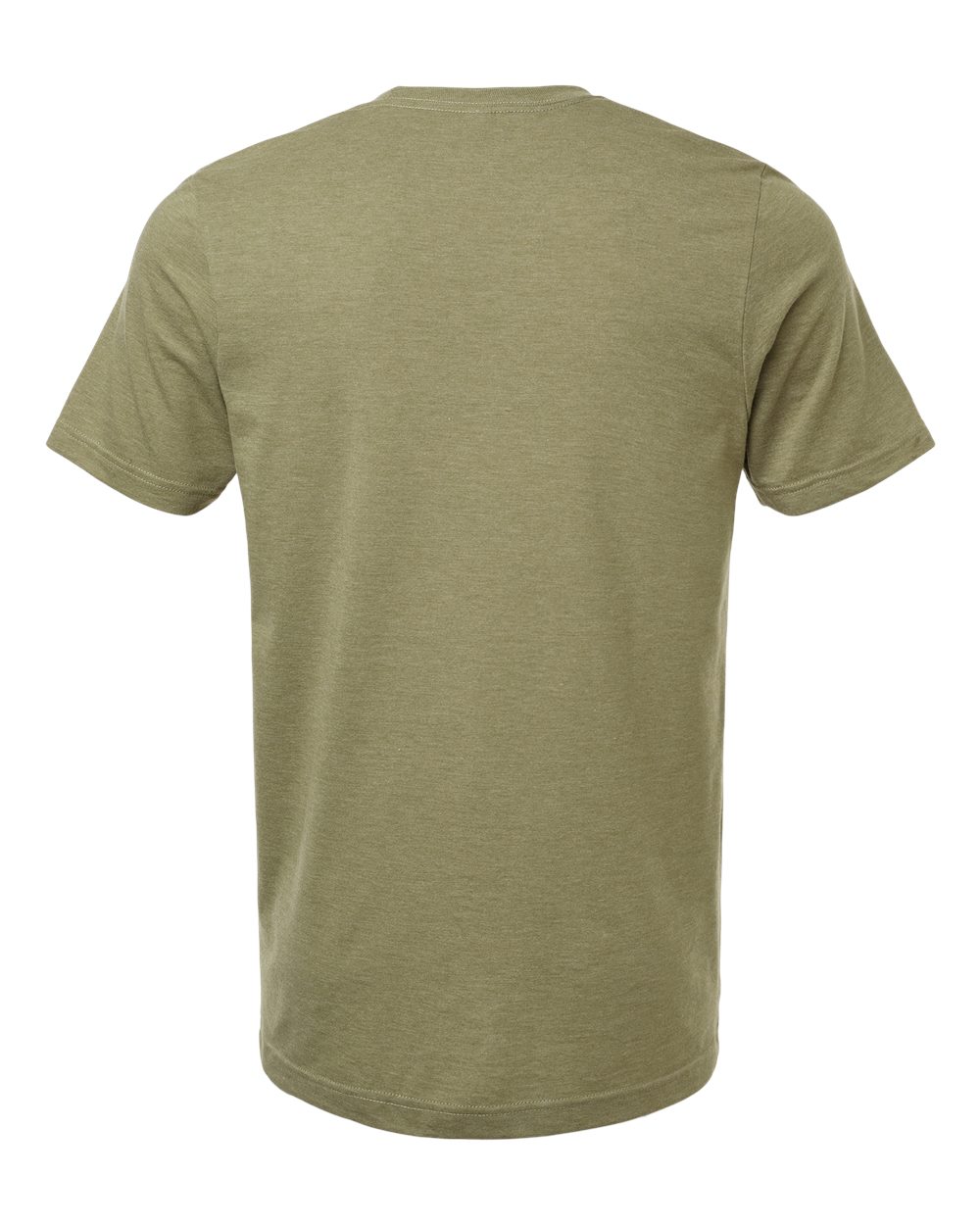 Combed CVC T-Shirt - Back - B13759522 - Heather Olive Green