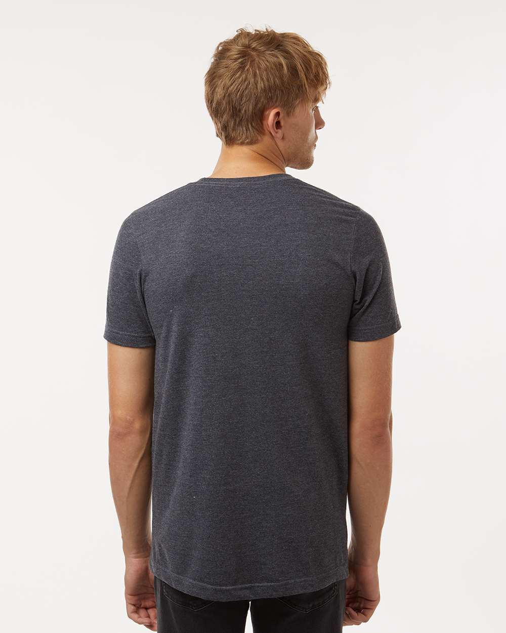 Combed CVC T-Shirt - OnModelBack - B13759092 - Heather Dark Grey