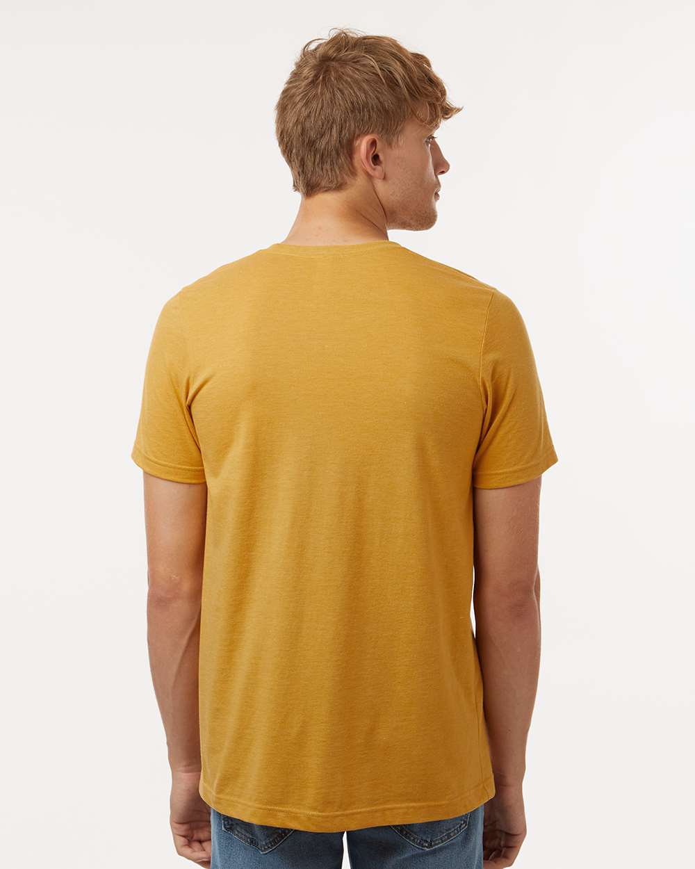 Combed CVC T-Shirt - OnModelBack - B13759132 - Heather Mustard