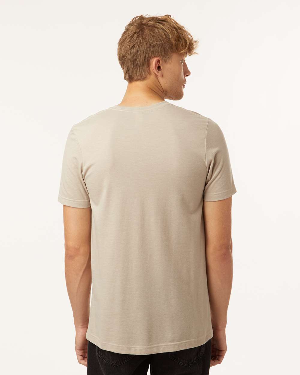 Combed CVC T-Shirt - OnModelBack - B13759242 - Heather Tan