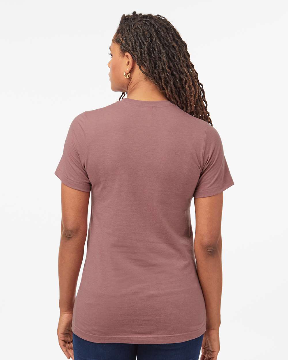 Combed CVC T-Shirt - OnModelBack - B13759272 - Heather Mauve