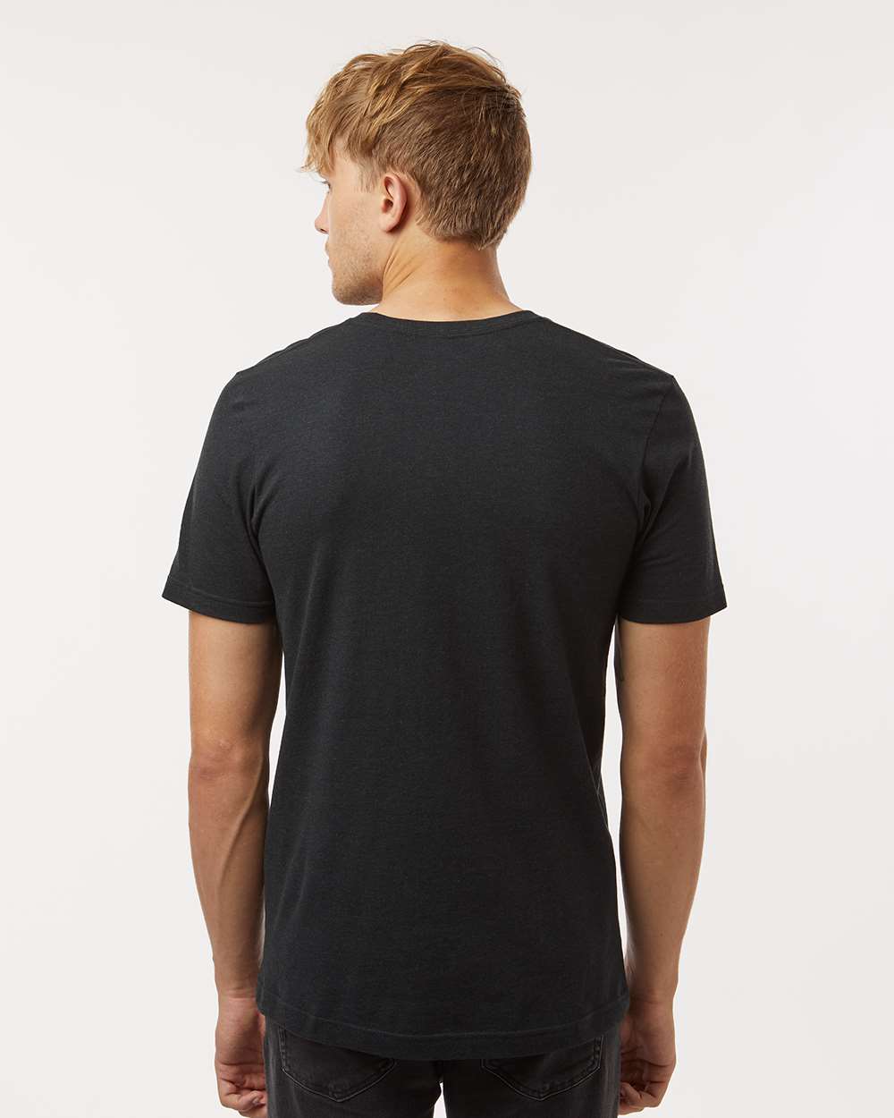 Combed CVC T-Shirt - OnModelBack - B13759502 - Heather Black