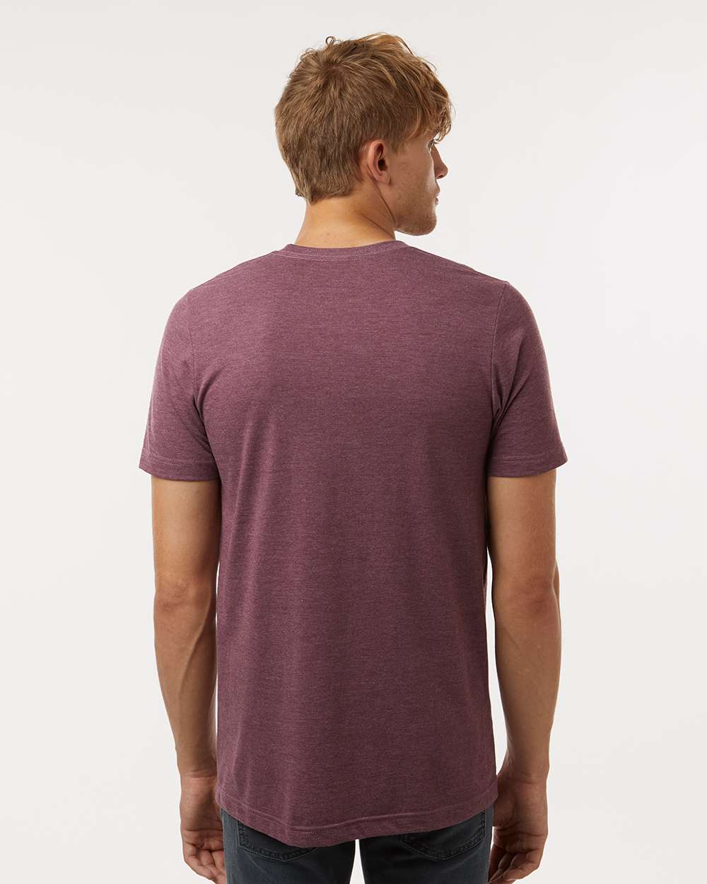 Combed CVC T-Shirt - OnModelBack - B13759532 - Heather Maroon