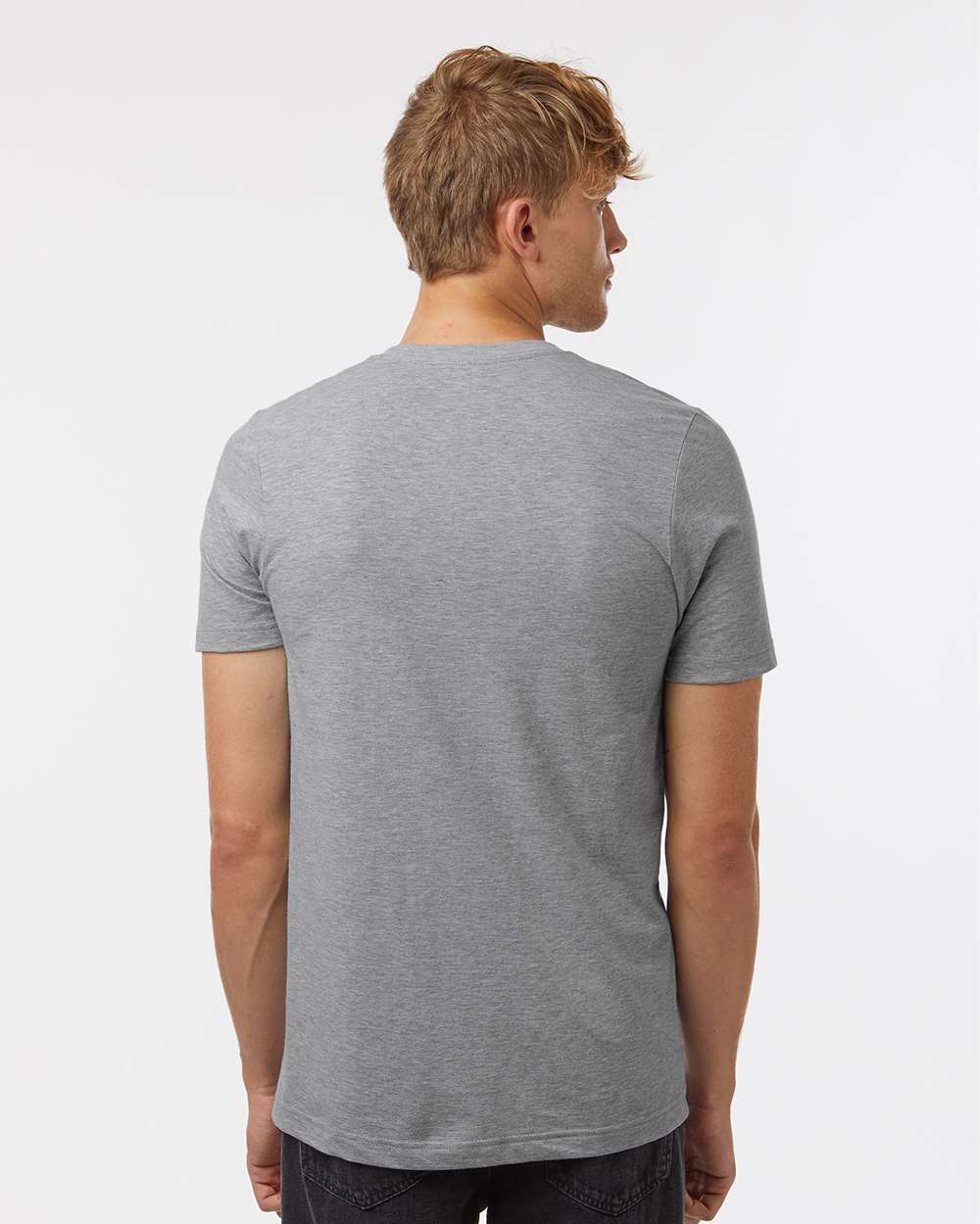 Combed CVC T-Shirt - OnModelBack - B13759582 - Heather Grey