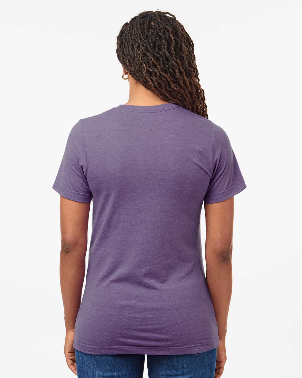 Combed CVC T-Shirt - OnModelBack - B13759672 - Heather Deep Purple