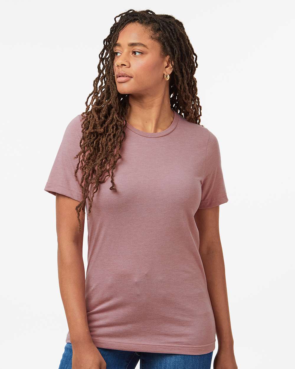 Combed CVC T-Shirt - OnModelFront - B13759142 - Heather Orchid