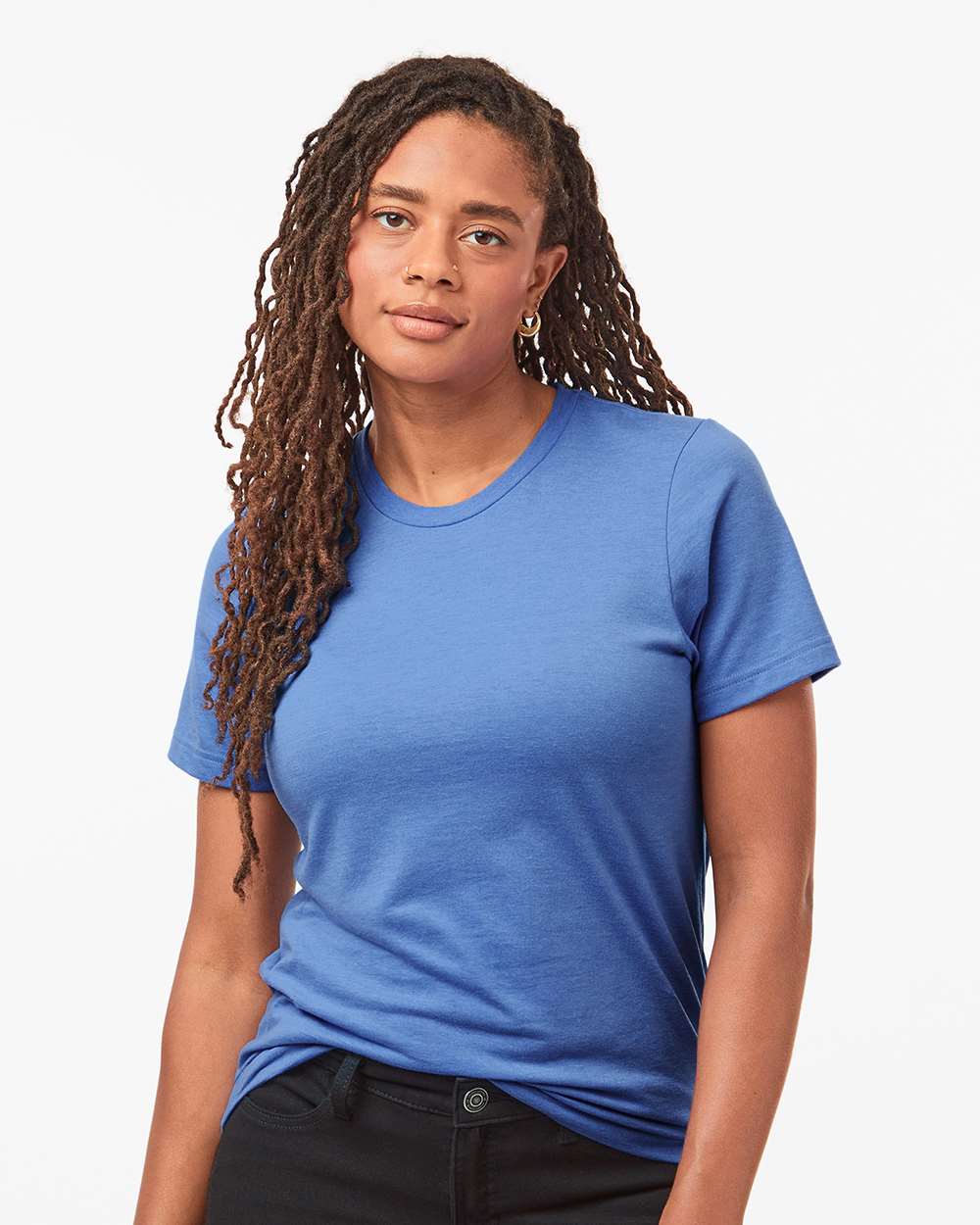 Combed CVC T-Shirt - OnModelFront - B13759262 - Heather Columbia Blue