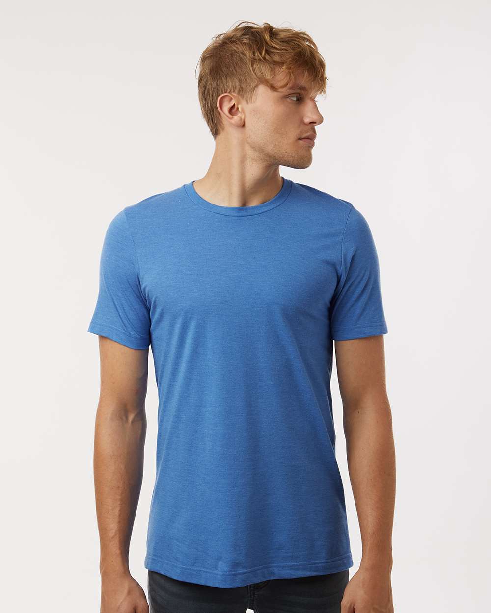 Combed CVC T-Shirt - OnModelFront - B13759752 - Heather Royal
