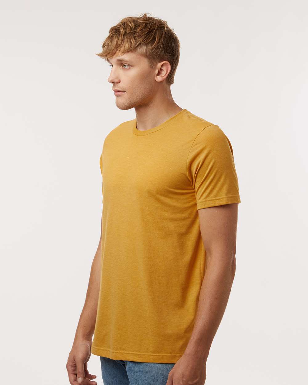 Combed CVC T-Shirt - OnModelSide - B13759132 - Heather Mustard