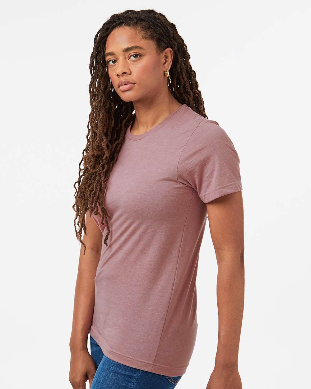 Combed CVC T-Shirt - OnModelSide - B13759142 - Heather Orchid