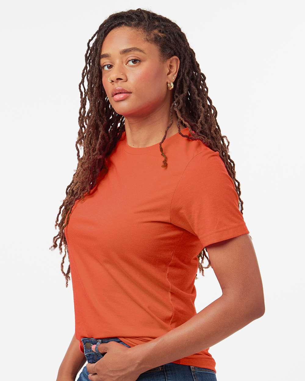 Combed CVC T-Shirt - OnModelSide - B13759662 - Heather Orange