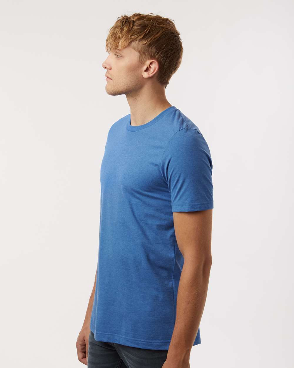 Combed CVC T-Shirt - OnModelSide - B13759752 - Heather Royal