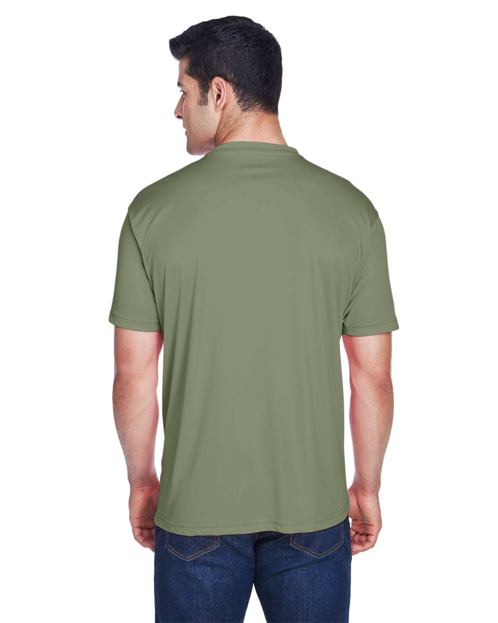 Men's Cool & Dry Sport Performance Interlock T-Shirt - OnModelBack - B907E1113 - Military Green