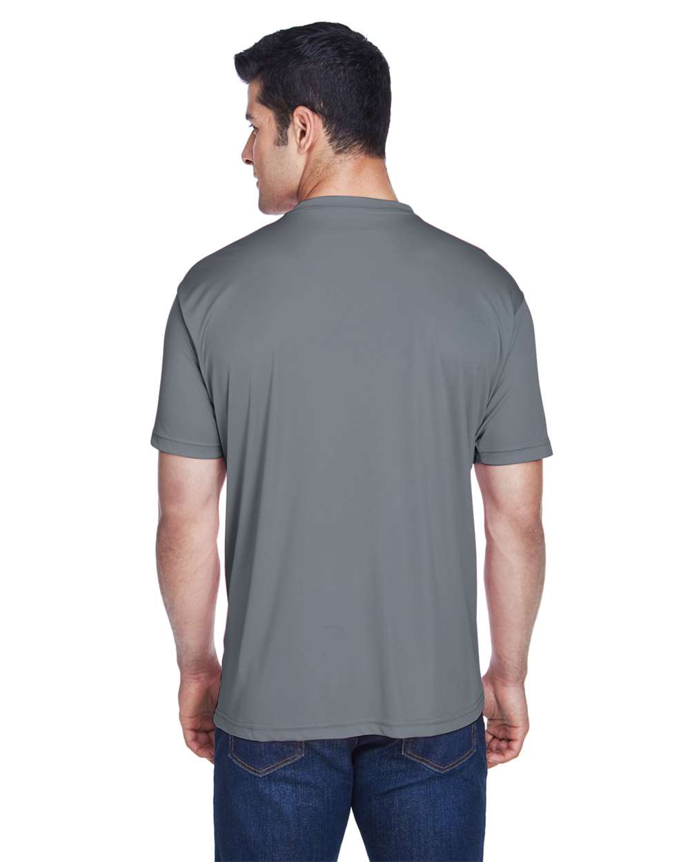 Men's Cool & Dry Sport Performance Interlock T-Shirt - OnModelBack - B907E1623 - Charcoal