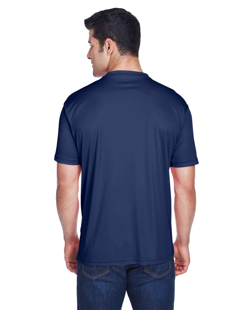 Men's Cool & Dry Sport Performance Interlock T-Shirt - OnModelBack - B907E1653 - Navy
