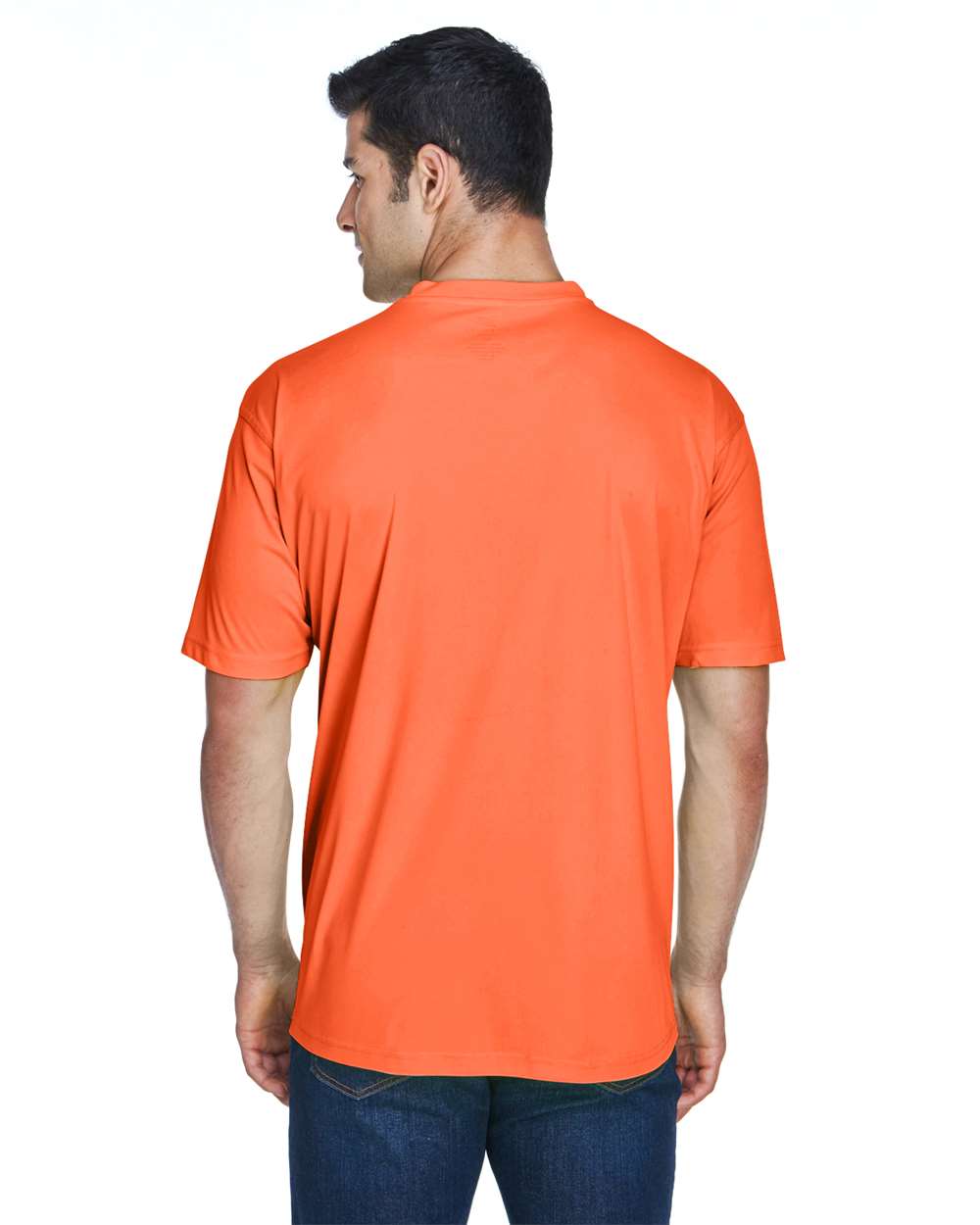 Men's Cool & Dry Sport Performance Interlock T-Shirt - OnModelBack - B907E1663 - Bright Orange