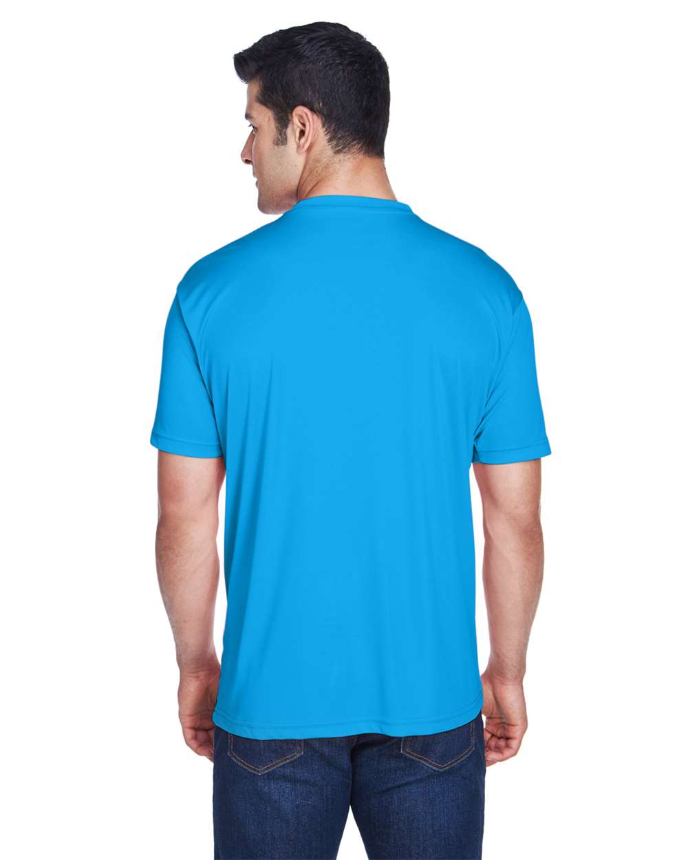 Men's Cool & Dry Sport Performance Interlock T-Shirt - OnModelBack - B907E1763 - Sapphire