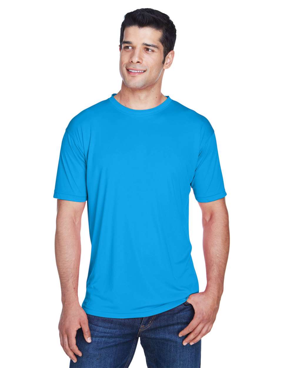 Men's Cool & Dry Sport Performance Interlock T-Shirt - OnModelFront - B907E1763 - Sapphire