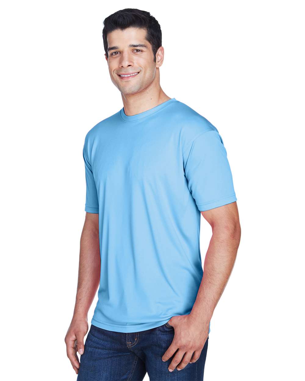 Men's Cool & Dry Sport Performance Interlock T-Shirt - OnModelSide - B907E1263 - Columbia Blue