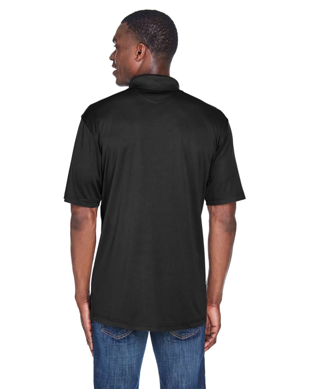 Men's Cool & Dry Sport Performance Interlock Polo - OnModelBack - B911E1503 - Black