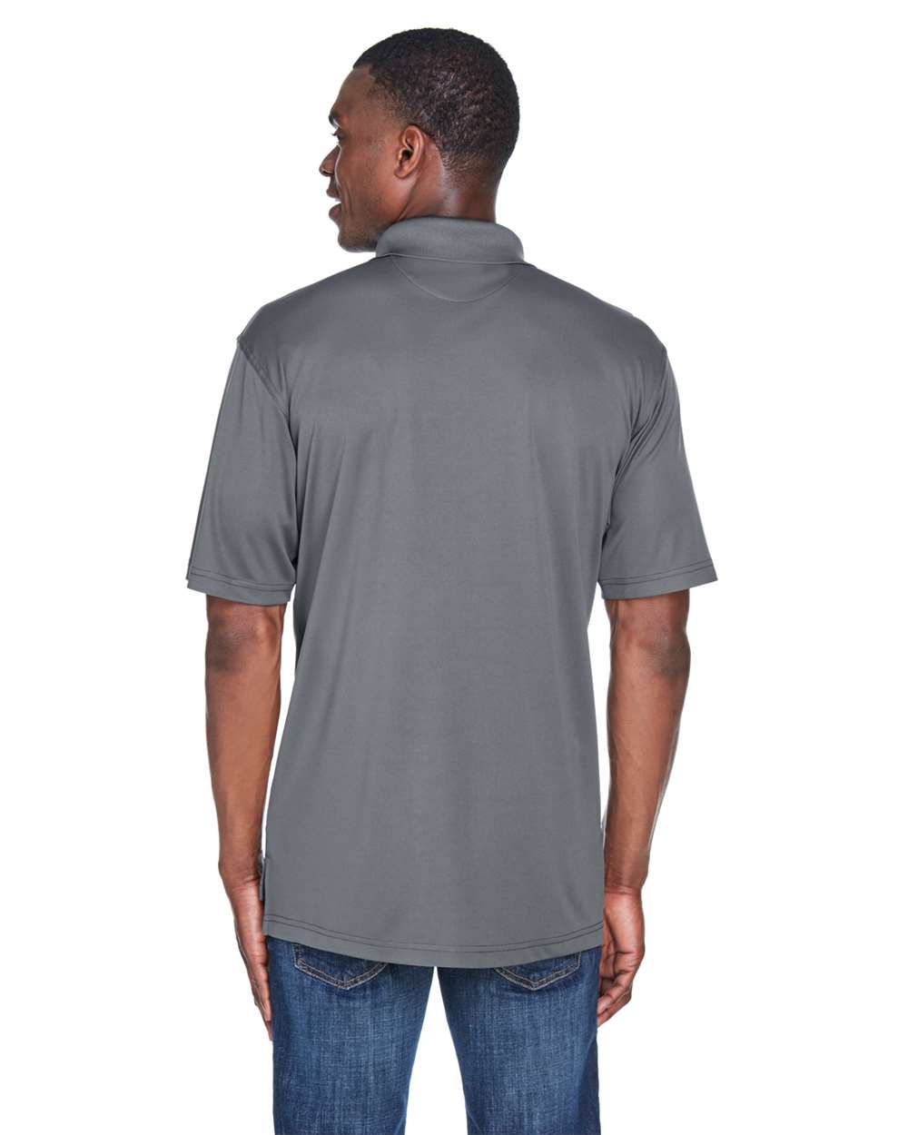 Men's Cool & Dry Sport Performance Interlock Polo - OnModelBack - B911E1623 - Charcoal