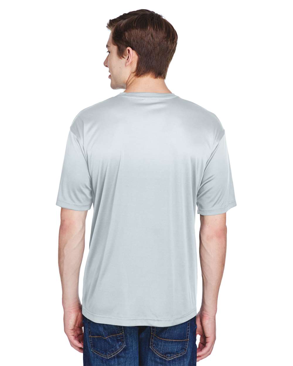 Men's Cool & Dry Basic Performance T-Shirt - OnModelBack - B932E1593 - Grey