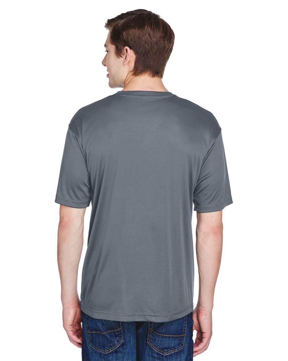 Men's Cool & Dry Basic Performance T-Shirt - OnModelBack - B932E1623 - Charcoal